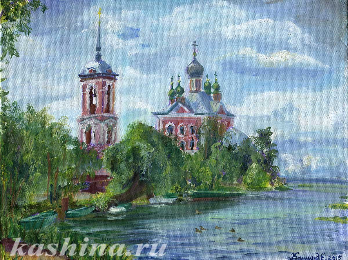 "Церковь 40 мученников" картина Евгении Кашиной