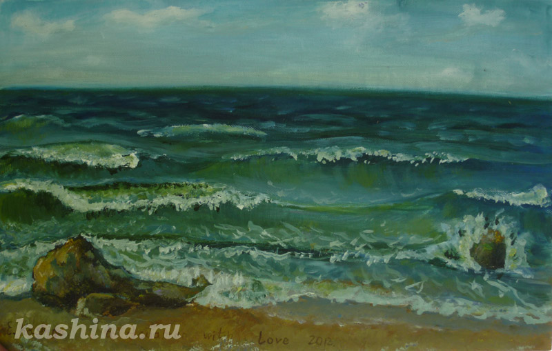 "Волны Азовского моря" картина Евгении Кашиной