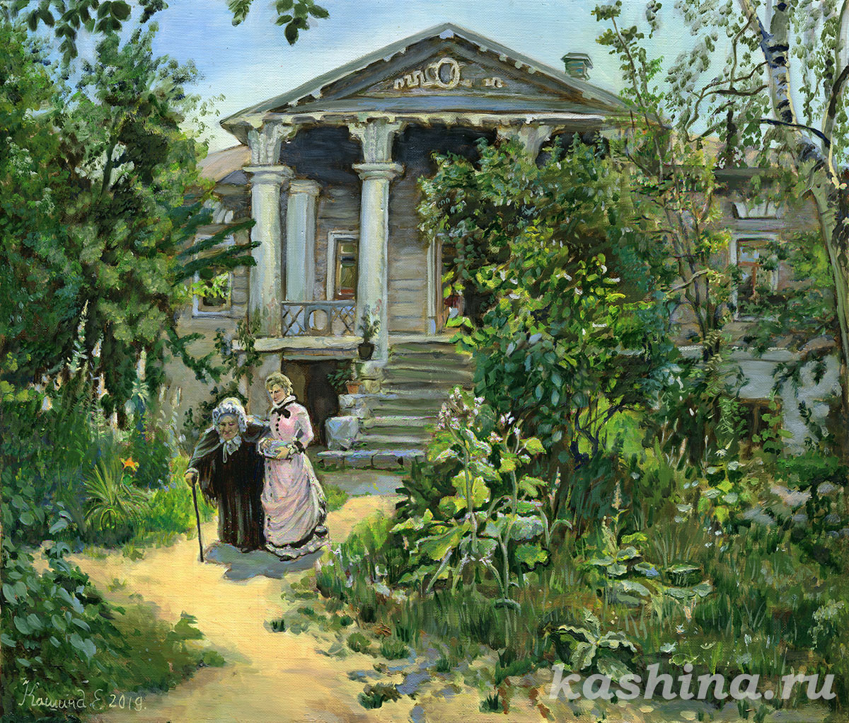 "Бабушкин сад", копия картины Поленова, Евгения Кашина