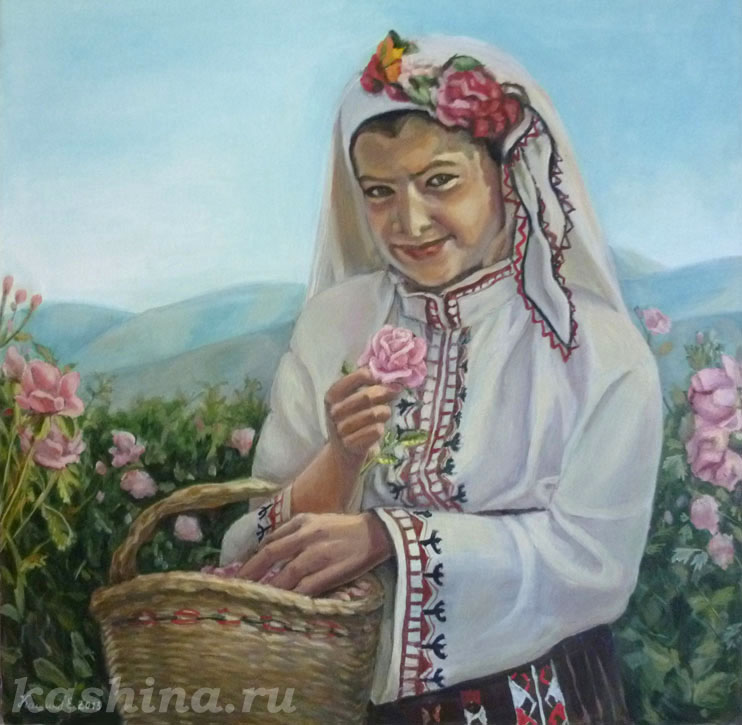 "Bulgarian rose" Painting by Evgeniya Kashina