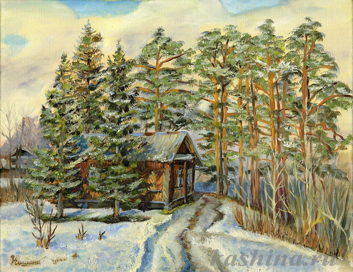 "Дом на краю земли", картина Евгении Кашиной