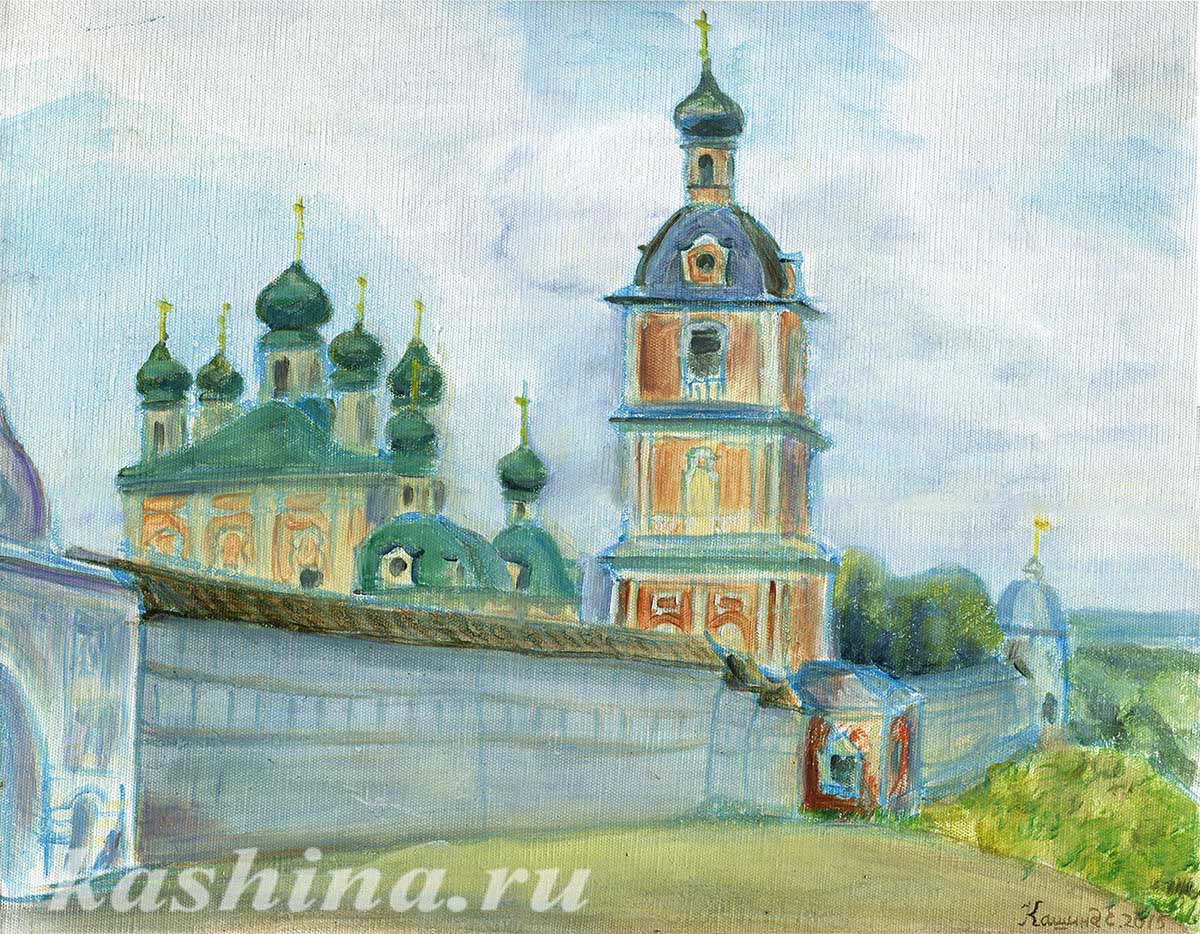"Вид на Горицкий монастырь" картина Евгении Кашиной