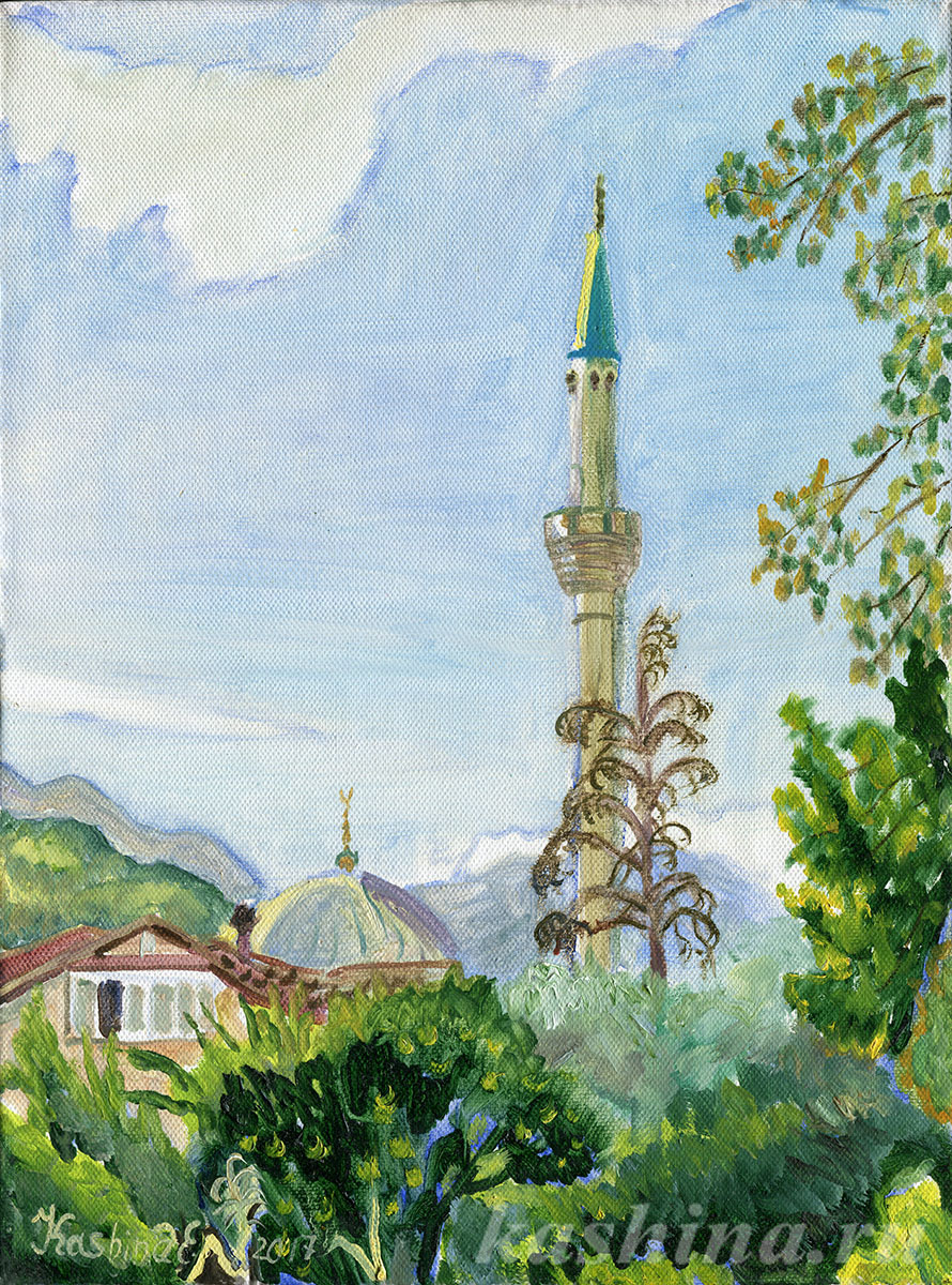 "Мечеть в Кемере" картина Евгении Кашиной
