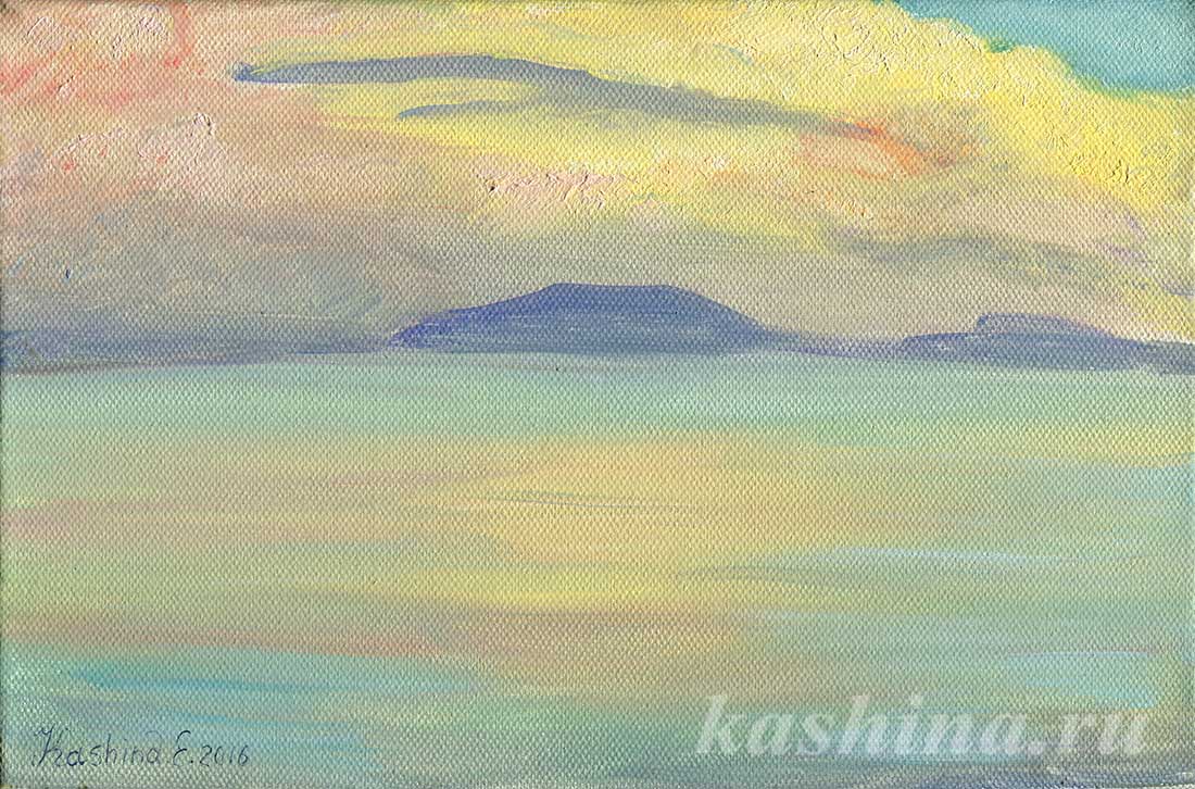 "Закат на Ионическом море. о. Корфу.", картина Кашиной Евгении.