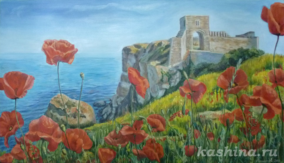 "Poppies of Kaliakra", painting by Kashina Evgeniya.