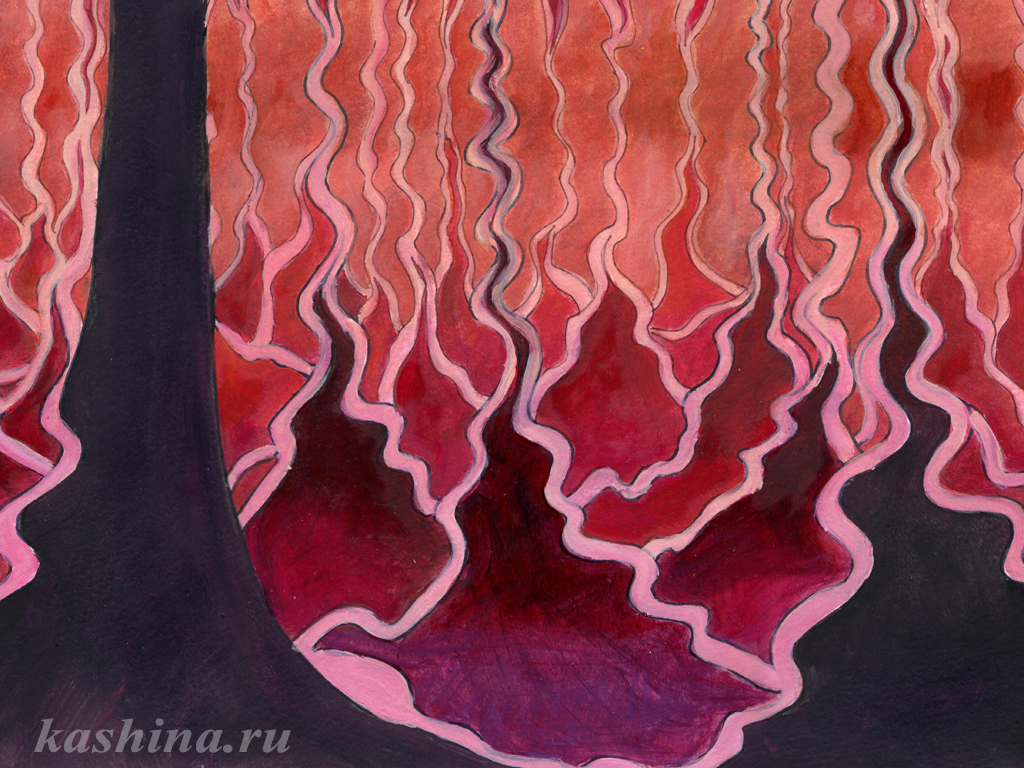"Бездна пламенная", картина Евгении Кашиной к московской постановке мюзикла "Последнее Испытание"