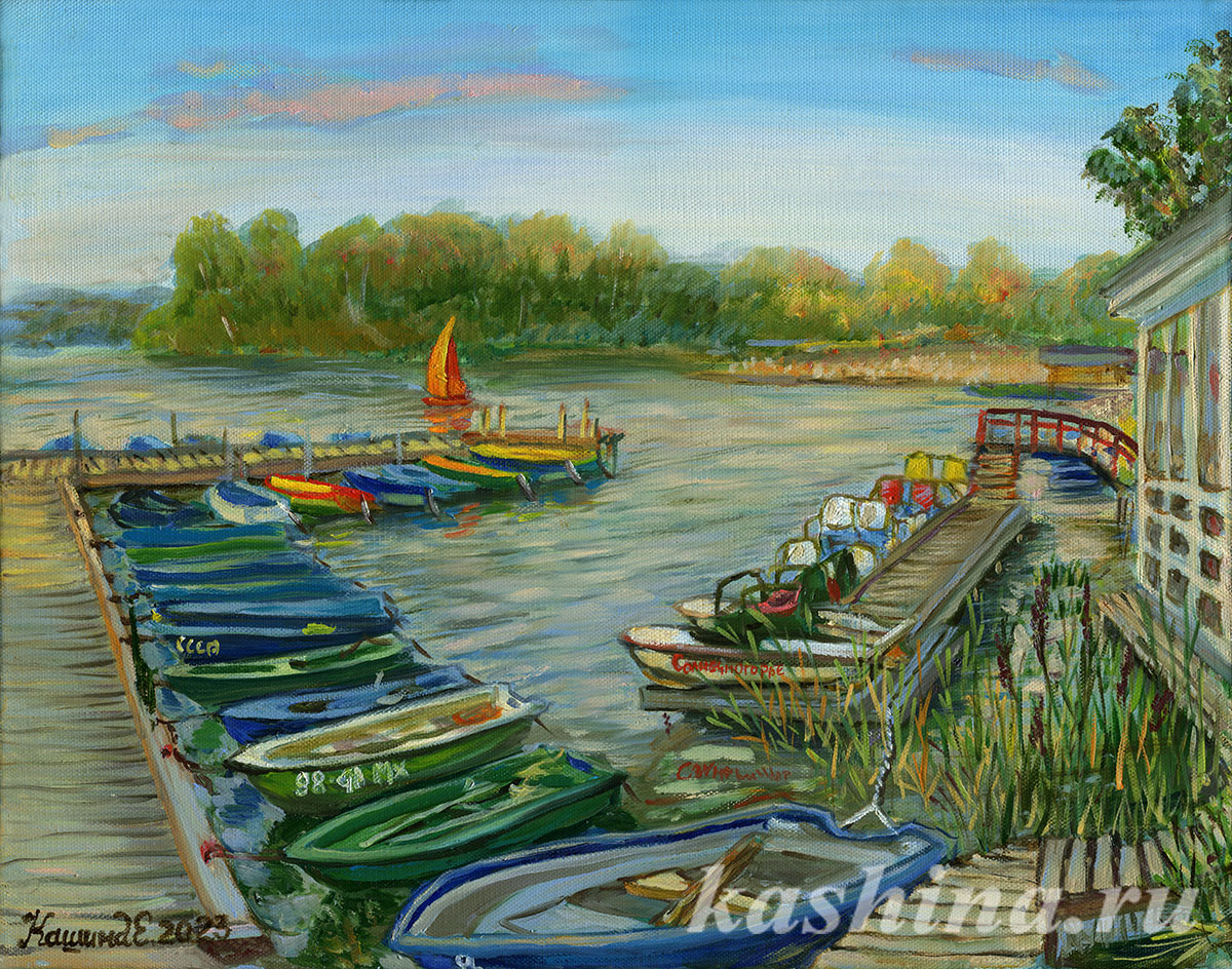 "Favourable wind. Lake Senezh," painting by Evgenia Kashina