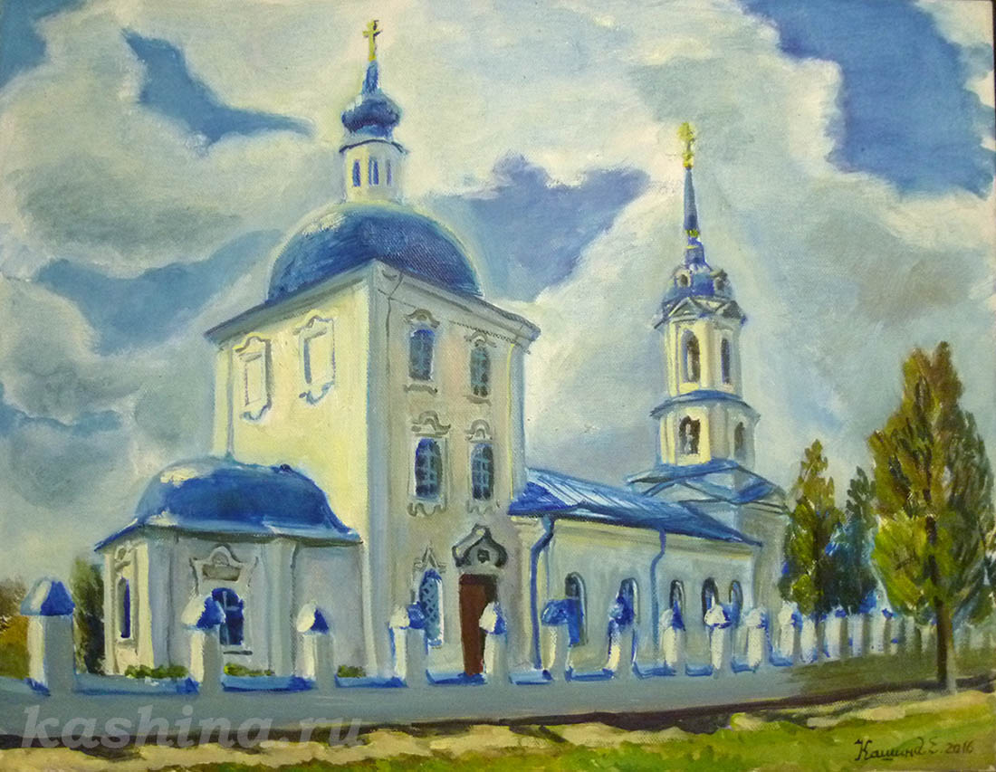 "Church of the Annunciation of the Blessed Virgin in Zaraisk" Painting by Evgeniya Kashina