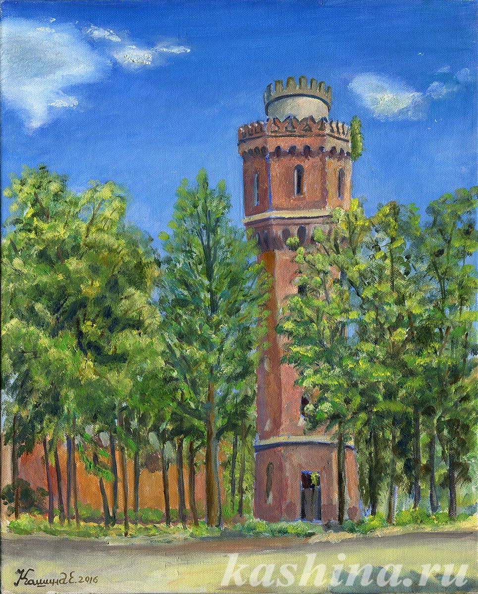 "Water tower. Zaraysk" Painting by Evgeniya Kashina