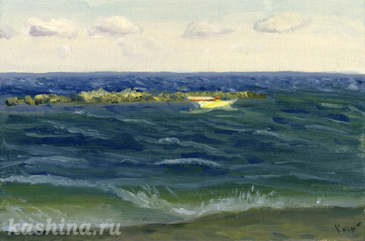"Средиземное море" картина Евгении Кашиной