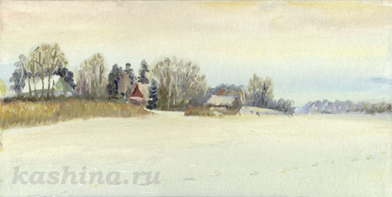 "Зимние просторы", картина Евгении Кашиной